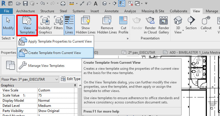 REVIT - Criação de Modelos de Vistas