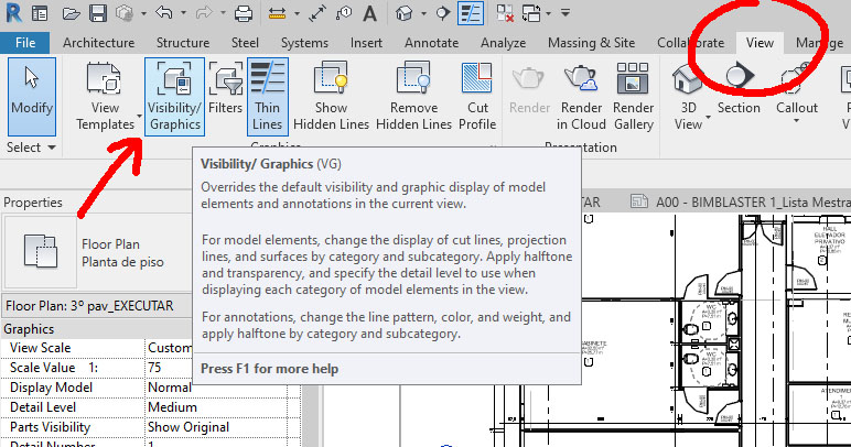 REVIT - Visibilidade e Gráficos