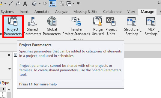 REVIT - Project Parameters